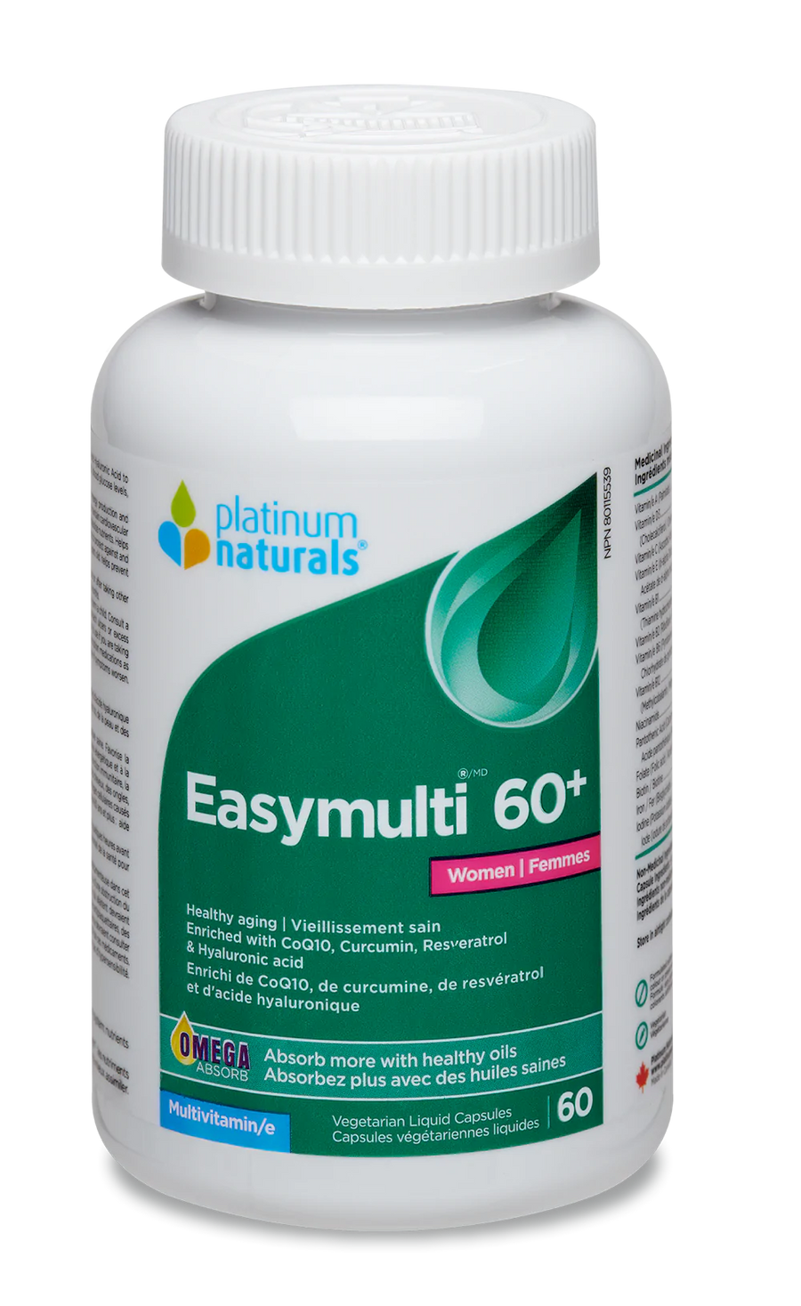 Platinum Naturals Easymulti 60+ for Women Veg. Liquid Capsules