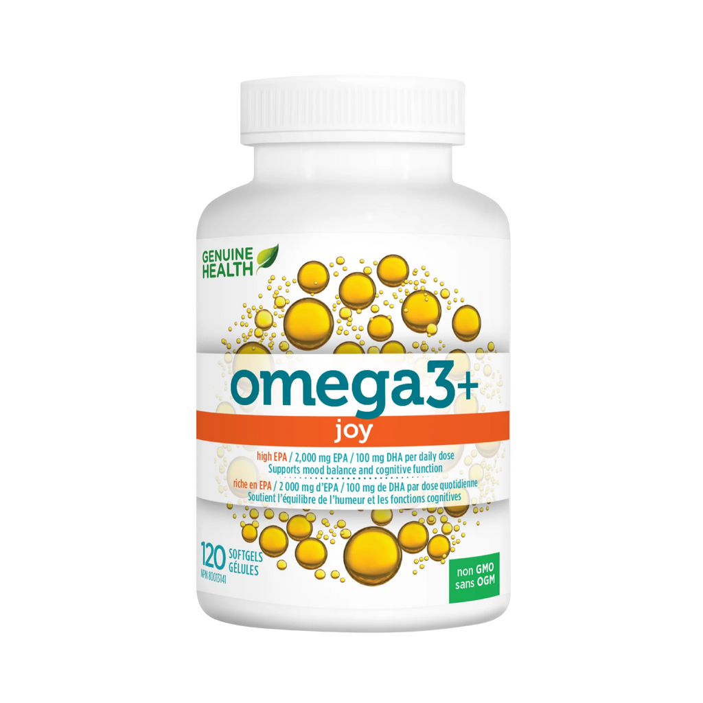 Genuine Health mood enhancing | omega3+ JOY 120 Softgels