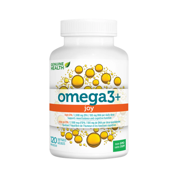 Genuine Health mood enhancing | omega3+ JOY 120 Softgels