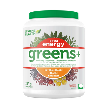 Genuine Health greens+ extra energy | natural orange flavour 399g Powder
