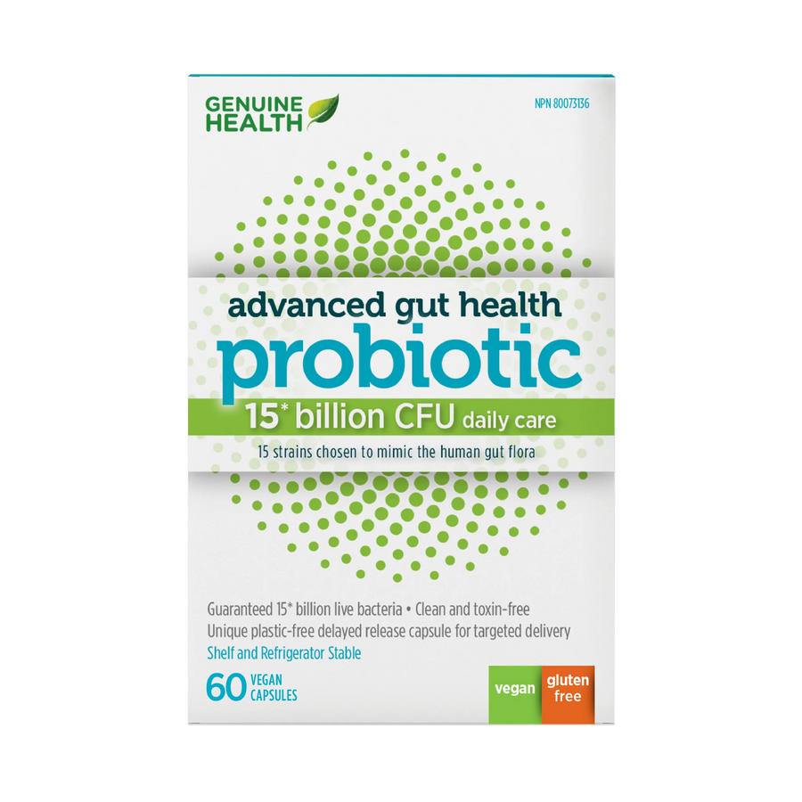 Genuine Health gentle-care probiotic | 15 billion 60 Veg. Capsules