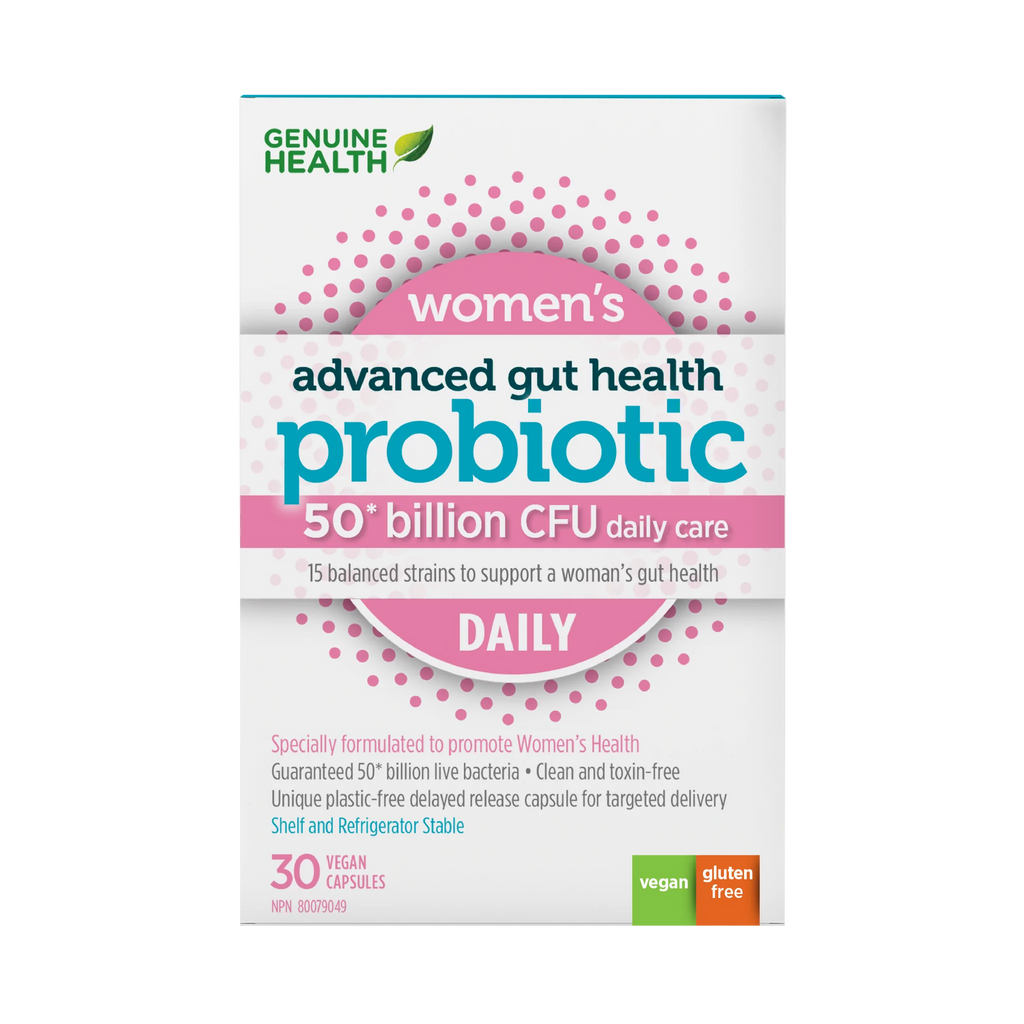 Genuine Health women's daily probiotic | 50 billion 30 Veg. Capsules