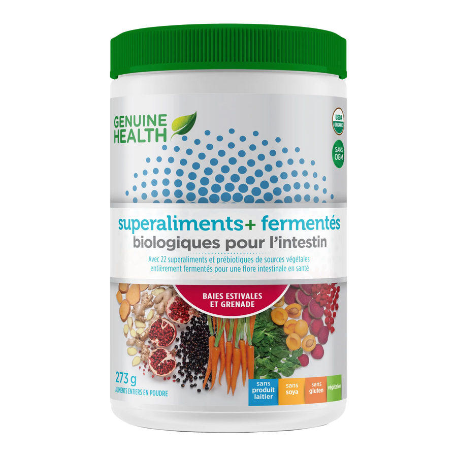 Genuine Health fermented organic gut superfoods | summer berry-pomegranate 273g Powder