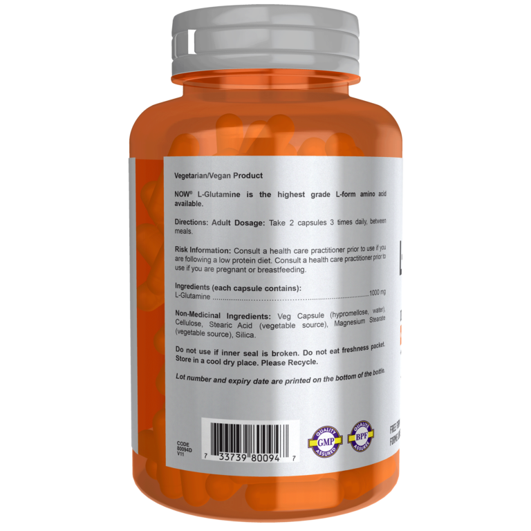 Now L-Glutamine 1,000 mg 120 Veg. Capsules