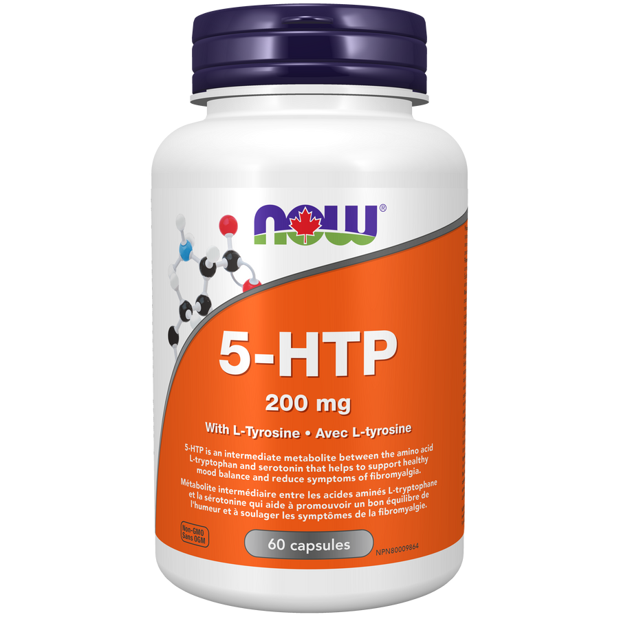 Now 5-HTP 200 mg with Tyrosine 60 Capsules