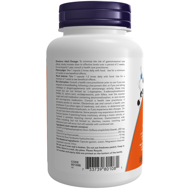 Now 5-HTP 200 mg with Tyrosine 60 Capsules