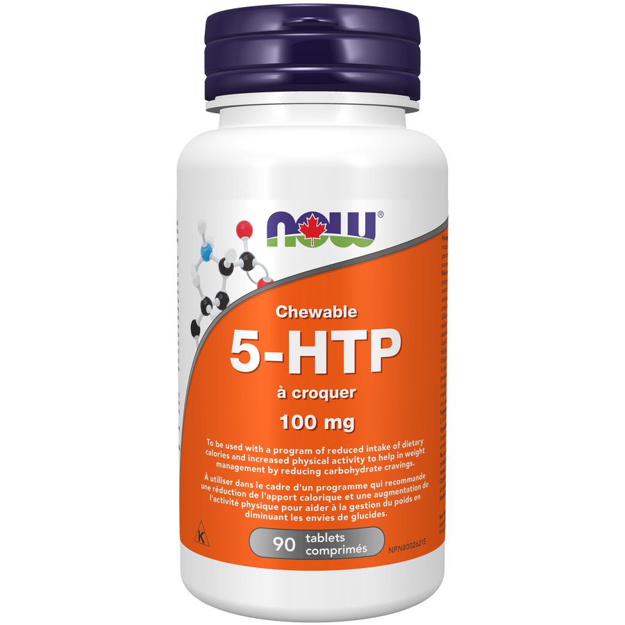 Now 5-HTP 100 mg 90 Chewable Tablets