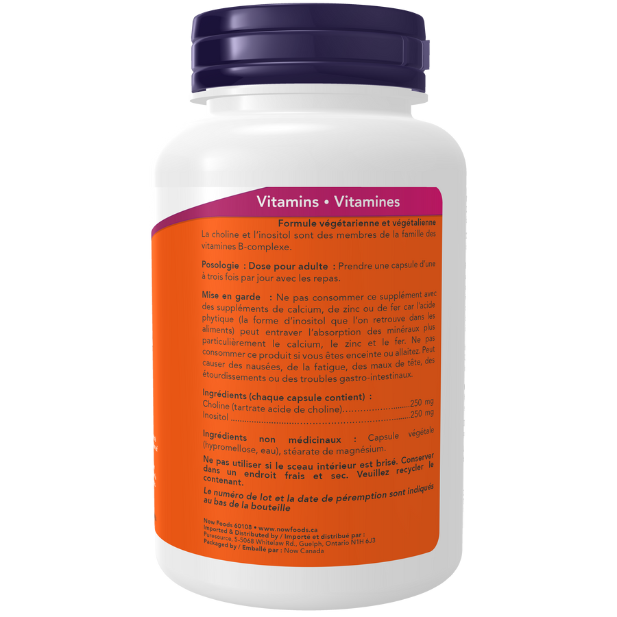 Now Choline and Inositol 100 Veg. Capsules