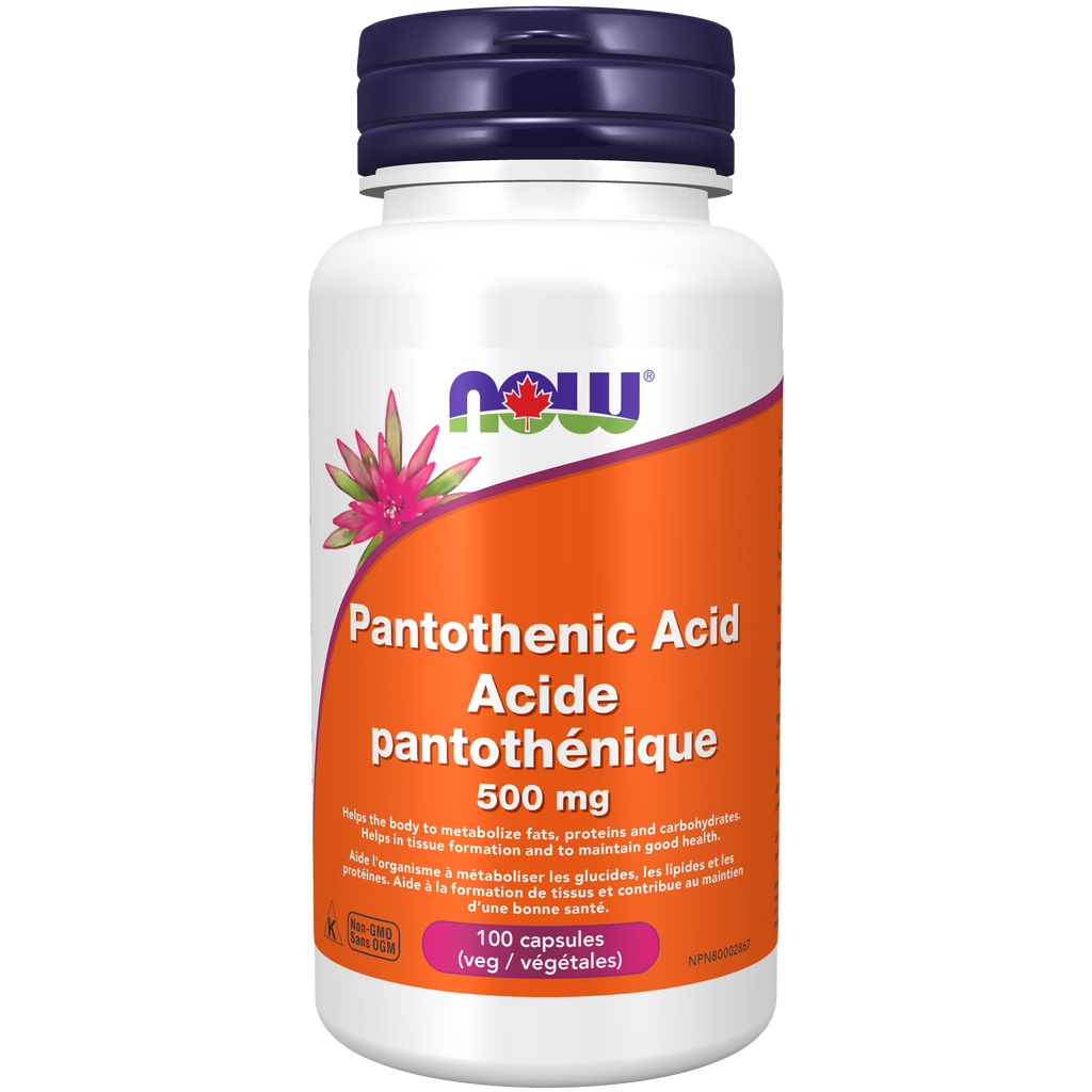Now Pantothenic Acid 500 mg 250 Veg. Capsules