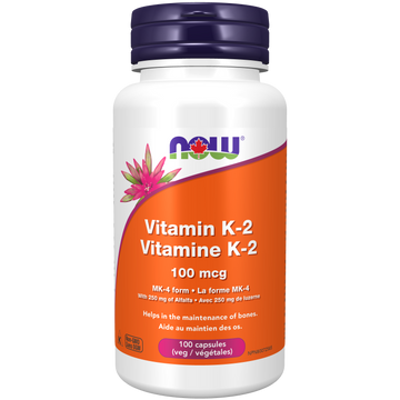 Now Vitamin K-2 100 mcg 100 Veg. Capsules