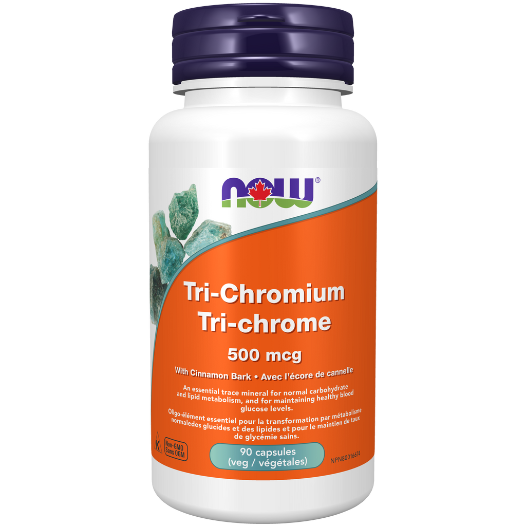 Now Tri-Chromium 500 mcg with Cinnamon Bark 90 Veg Capsules