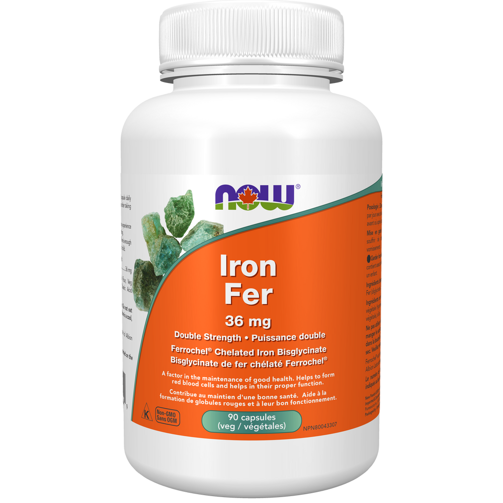 Now Iron Bisglycinate 36 mg 90 Veg. Capsules