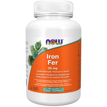 Now Iron Bisglycinate 36 mg 90 Veg. Capsules