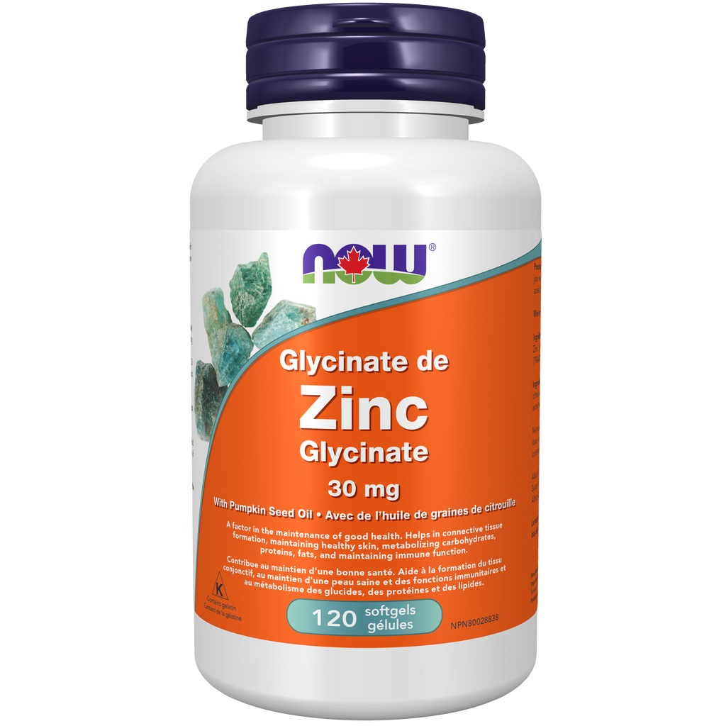 Now Zinc Glycinate 30mg 120 Softgels