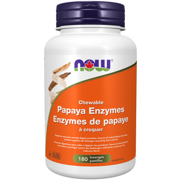 Now Papaya Enzymes 180 Chewable Lozenges