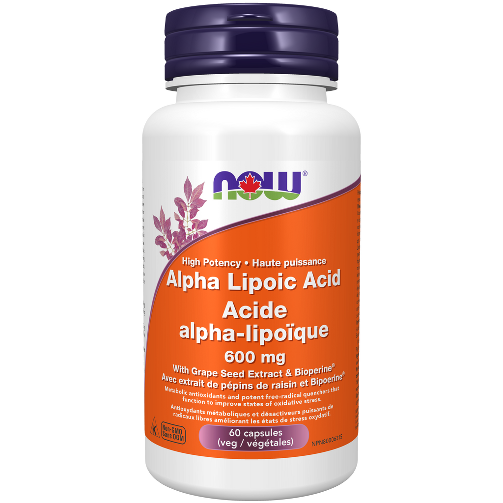 Now Alpha Lipoic Acid 600 mg 60 Veg Capsules