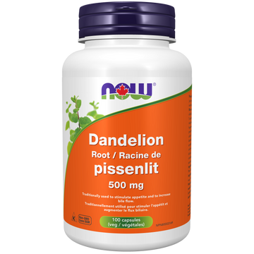 Now Dandelion Root 500 mg 100 Veg Capsules