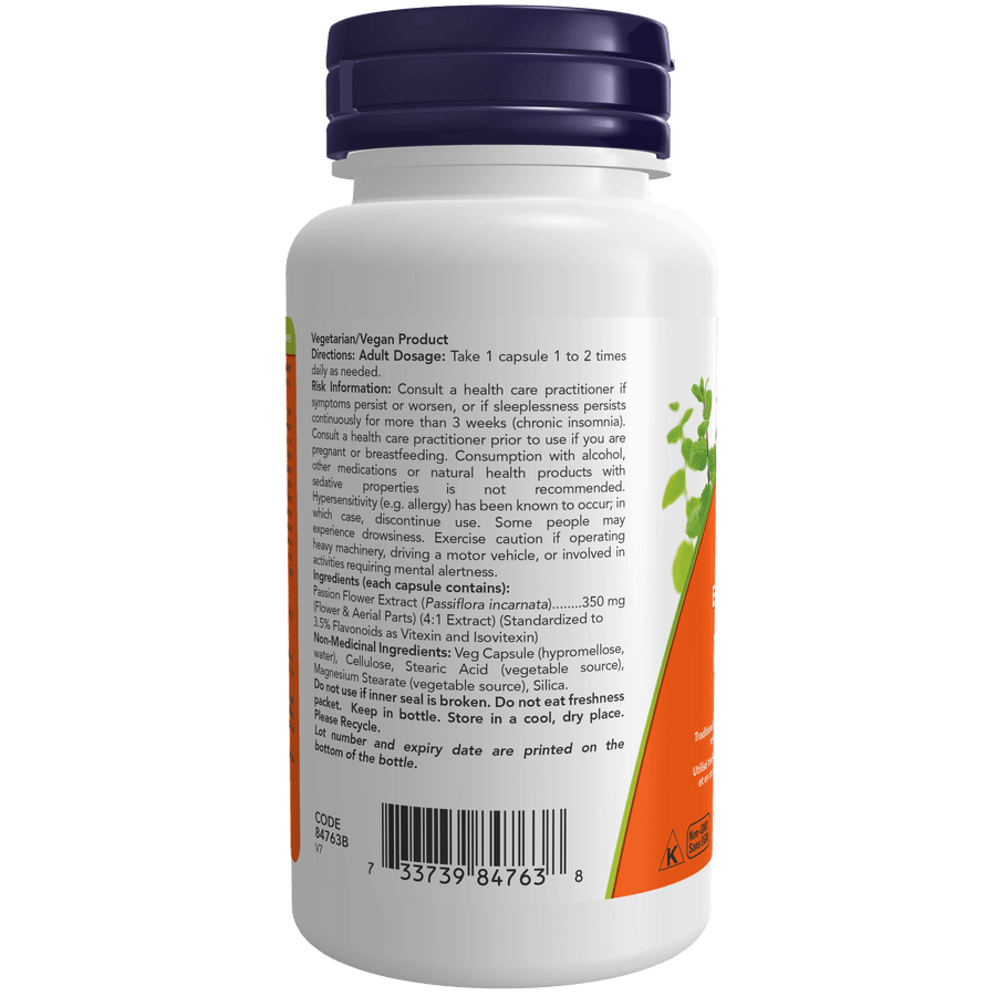 Now Passion Flower Extract 350 mg 90 Veg Capsules