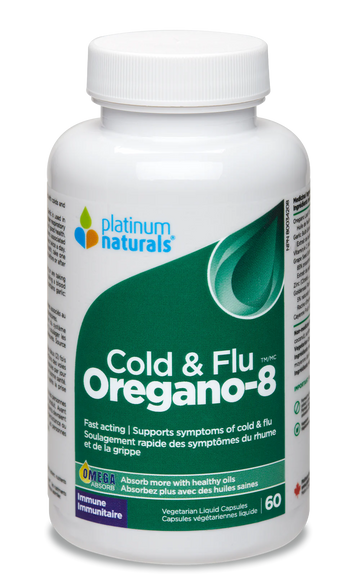 Platinum Naturals Oregano-8 Cold and Flu 60 Veg. Liquid Capsules
