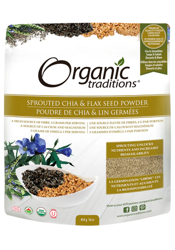Organic Traditions Sprouted Chia & Flax Seed 454g Powder