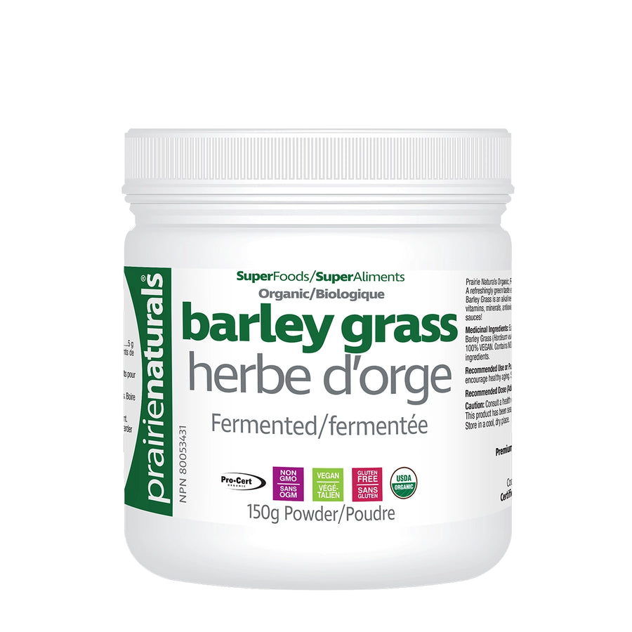Prairie Naturals Fermented, Organic Barley Grass 150g Powder