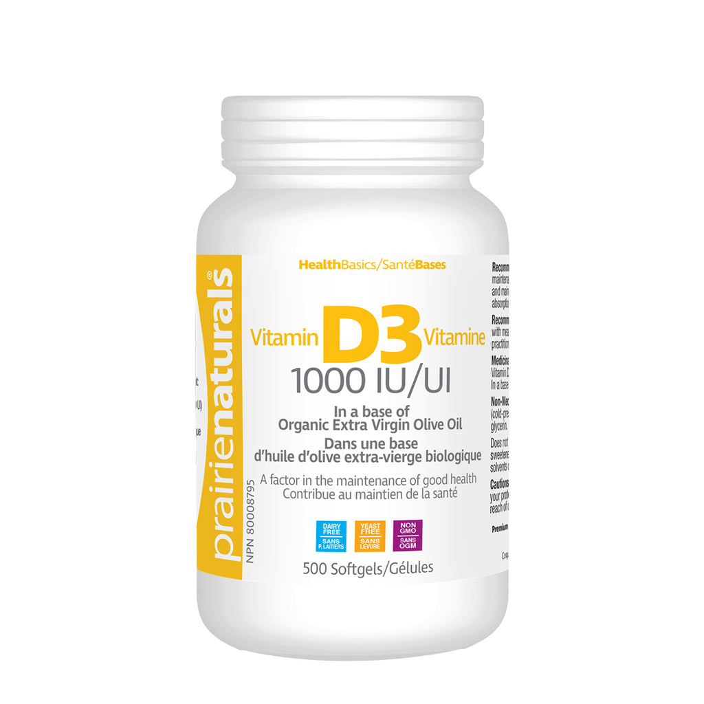 Prairie Naturals Vitamin D3 1000 IU 500 Softgels