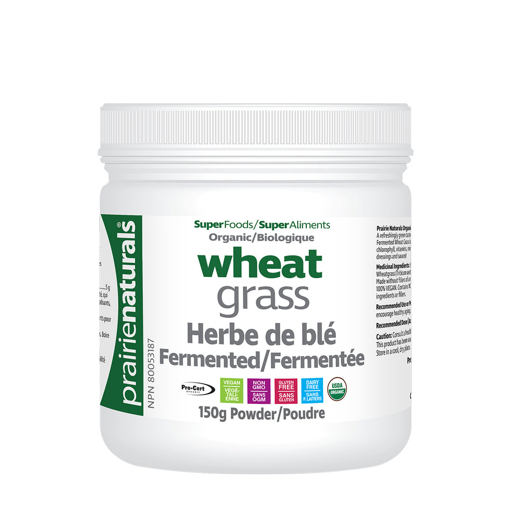 Prairie Naturals Fermented, Organic Wheat Grass 150g Powder