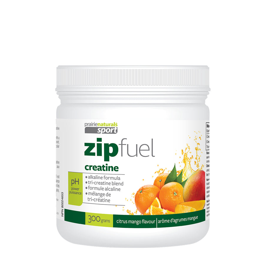Prairie Naturals ZipFuel Creatine 300g Powder Citrus Mango Flavour