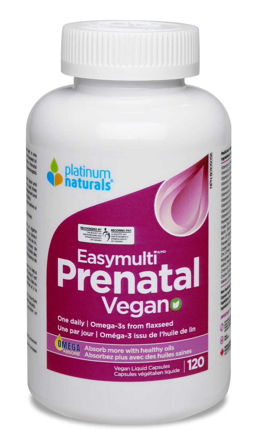 Platinum Naturals Prenatal Easymulti Vegan 120 Veg. Liquid Capsules