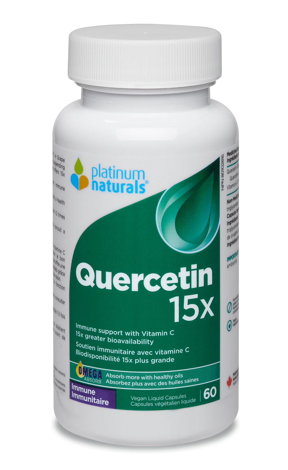 Platinum Naturals Quercetin 15x 60 Veg. Liquid Capsules