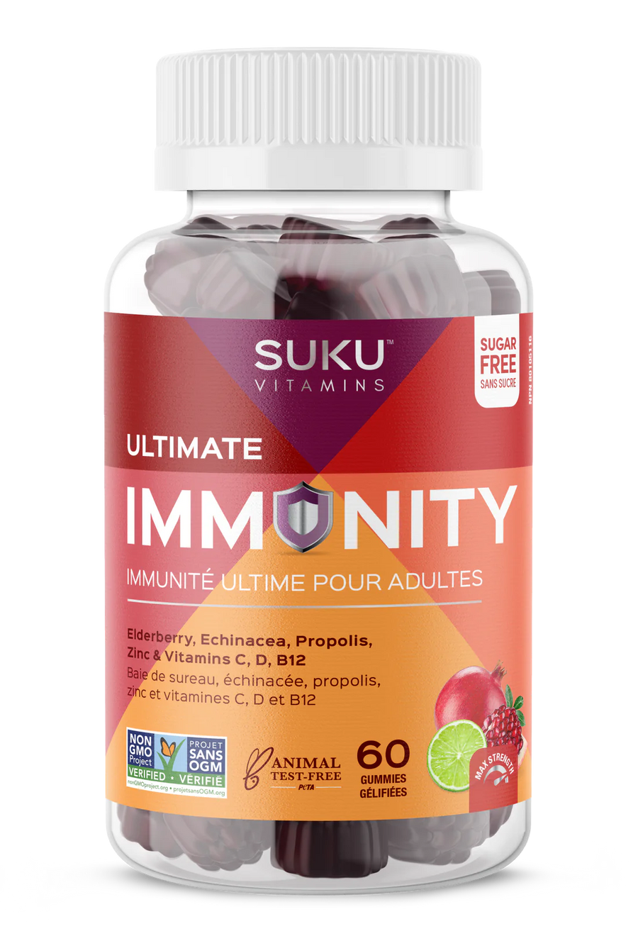 Suku Vitamins Ultimate Immunity Pomegranate Lime Flavour 60 Gummies