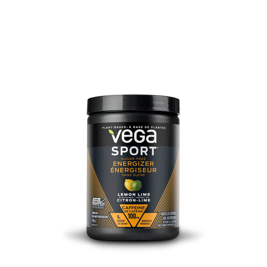 Vega Sport® Sugar-Free Energizer - Lemon Lime Plant-Based Pre-workout 136g Powder