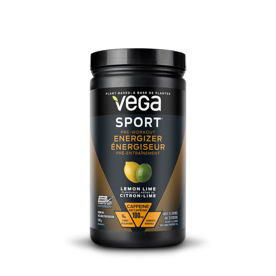 Vega Sport® Energizer - Lemon Lime Plant-Based Pre-workout 540g Powder
