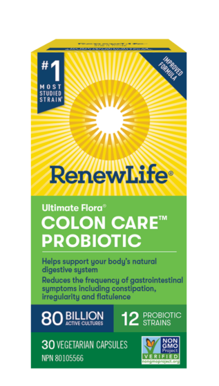 Renew Life Ultimate Flora Colon Care Probiotic 80B 30 Veg. Capsules