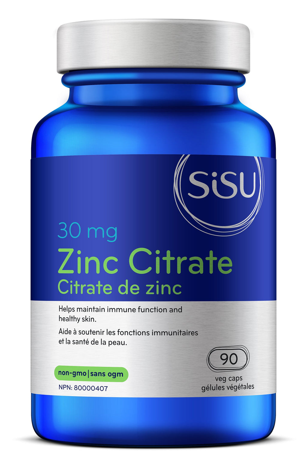 Sisu Zinc Citrate 30mg 90 Veg. Capsules