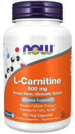 Now L-Carnitine 500 mg 180 Veg. Capsules