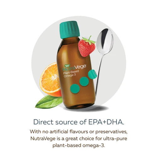 Nature's Way NutraVege Omega-3 Plant Based Liquid Strawberry Orange Flavour