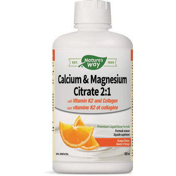Nature's Way Calcium & Magnesium Citrate 2:1 500ml Liquid Orange Flavour