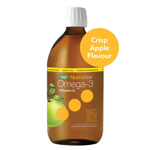Nature's Way NutraSea +D Omega-3 500 ml Liquid Crisp Apple Flavour
