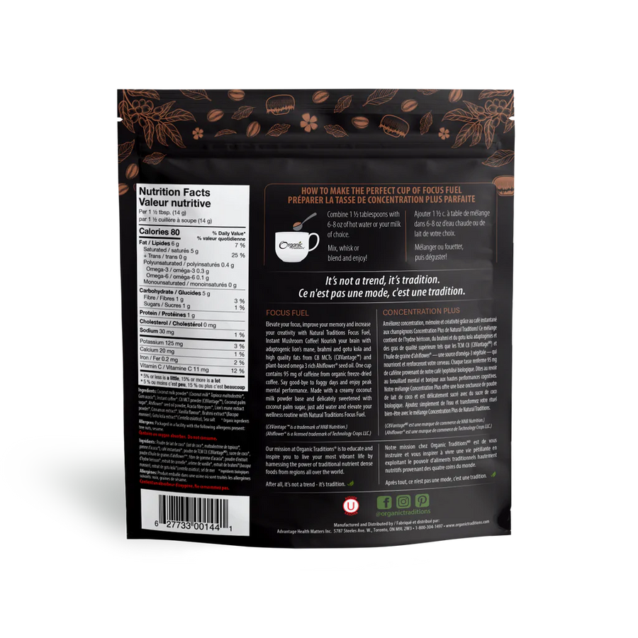 Organic Traditions Focus Fuel Coffee 140g
