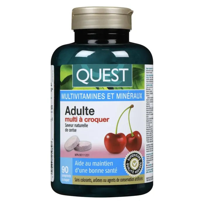 Quest Adult Multivitamin 90 Chewable Tablets Natural Cherry Flavour