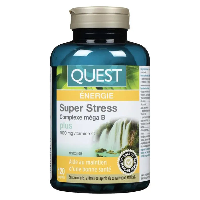 Quest Super Stress Mega B Complex plus Vitamin C 120 Tablets