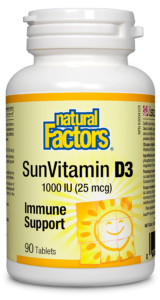 Natural Factors SunVitamin D3 1000 IU 180 Tablets