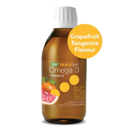 NutraSea +D Omega-3 Liquid Grapefruit Tangerine Flavour 200ml