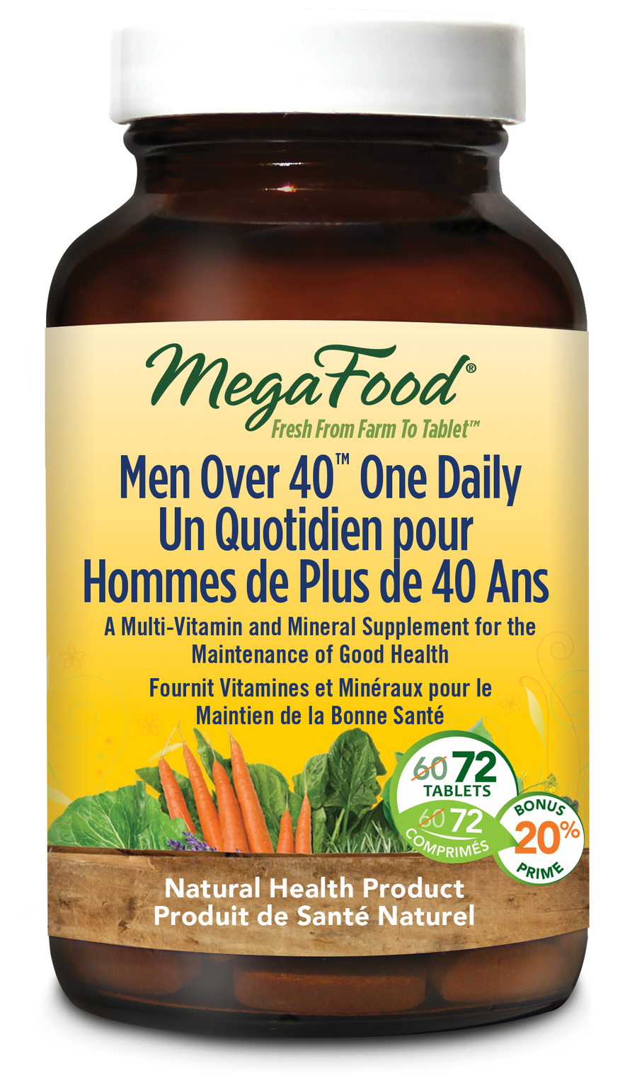 Mega Food Men Over 40 One Daily 72 Tablets